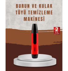Raks Leo Burun Kulak Tüy Alma Makinesi 45 dk Şarj Süreli Kırmızı