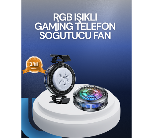 RGB LED Telefon Soğutucu Fan Yüksek Hızlı Soğutma  Cooler