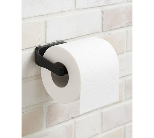 Siyah Metal Tuvalet Kağıdı Tutucu Mat Kaplama Banyo Peçetelik