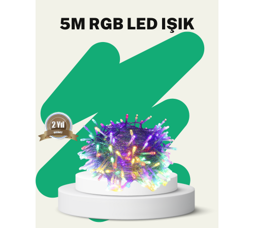 50’li LED Şeffaf Kablolu 5 m Aydınlatma Işık Süsleme Led