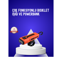 600 Lümen Şarjlı Bisiklet Farı COB Yan Çakar Acil Durum