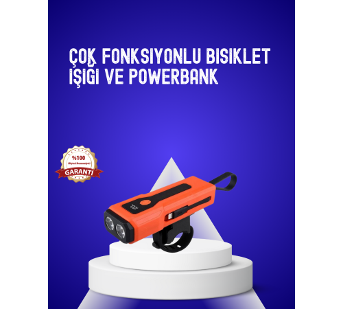 600 Lümen Şarjlı Bisiklet Farı COB Yan Çakar Acil Durum