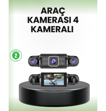 GPS’li 4 Kameralı Araç İç Dış Kayıt Sistemi 1080P WiFi Destekli
