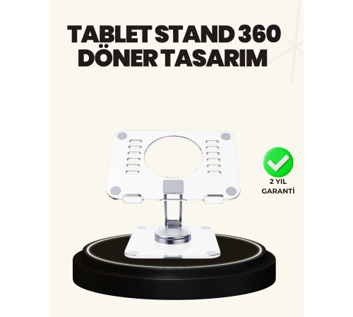Ayarlanabilir Şeffaf Tablet Standı Kaymaz Silikon Tabanlı