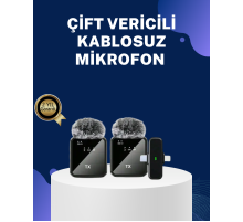 2in1 Kablosuz Yaka Mikrofonu iOS ve Android Uyumlu
