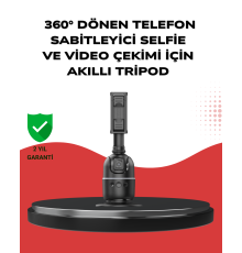 Telefon ve Kamera Uyumlu 360° Otomatik Takipli Akıllı Masa Tripodu