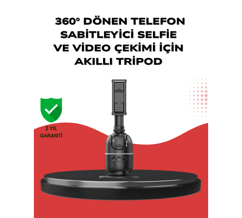 Telefon ve Kamera Uyumlu 360° Otomatik Takipli Akıllı Masa Tripodu