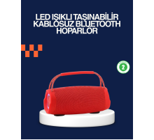 Derin Baslı Çift Hoparlörlü Taşınabilir Kablosuz Hoparlör