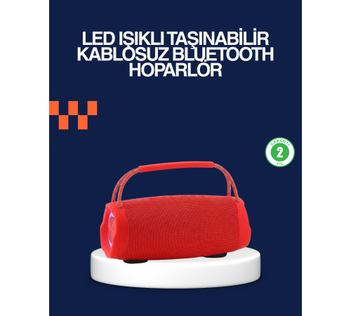 Derin Baslı Çift Hoparlörlü Taşınabilir Kablosuz Hoparlör