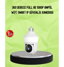 Hareket Algılamalı 360° Wi-Fi Akıllı Ampül Kamera