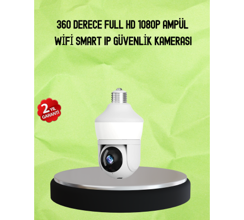 Hareket Algılamalı 360° Wi-Fi Akıllı Ampül Kamera
