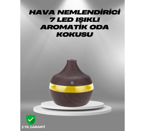 Aromaterapi Uyumlu 300 ml LED Işıklı Oda Kokusu Difüzörü