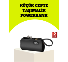 Dahili Type-C Konektörlü Mini 2000mAh Powerbank