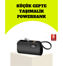 Dahili Type-C Konektörlü Mini 2000mAh Powerbank
