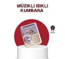 ATM Tasarımlı Şifreli Işıklı Çocuk Kumbarası Mor