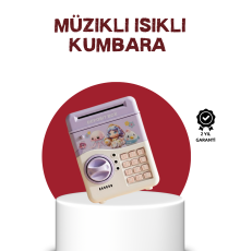 ATM Tasarımlı Şifreli Işıklı Çocuk Kumbarası Mor