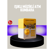 Sarı Şifreli Eğitici Çocuk Kumbarası Otomatik Para Girişli