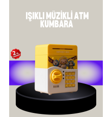 Sarı Şifreli Eğitici Çocuk Kumbarası Otomatik Para Girişli