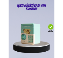 Su Yeşili Işıklı Sesli Elektronik Şifreli Çocuk Kumbarası