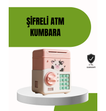 ATM Tasarımlı Pembe Işıklı Sesli Çocuk Kumbarası