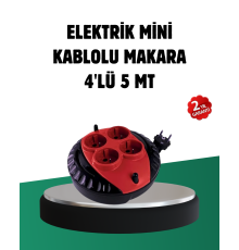 Türkiye Üretimi 5 Metre 4 Prizli Kablolu Makara
