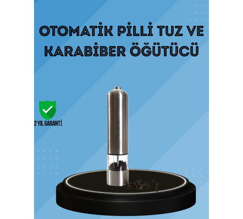 Pilli Baharat Değirmeni Karabiber Tuz ve Baharat Öğütücü