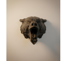 Ayı Tasarım Siyah 3D Duvar Heykeli