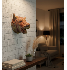 Gold Kurt Duvar Aksesuarı Asılabilir 3D Dekoratif Heykel 25x19 cm