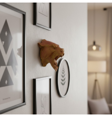 Gold Red Jaguar Başı Duvar Aksesuarı Asılabilir Dekoratif 20x16 cm