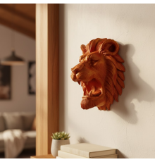 Gold Red Aslan Başı Duvar Aksesuarı