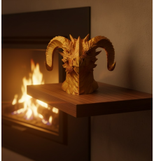 Asil Tasarım Gold–Red Ejderha Heykeli Hediyelik Fantastik Dekor