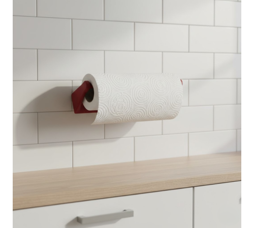 Kırmızı Peçete Tutucu Dayanıklı Duvar Tipi Kağıt Havlu Askısı