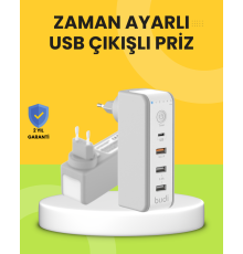 Hızlı Şarj Destekli Zaman Ayarlı USB Şarj Adaptörü