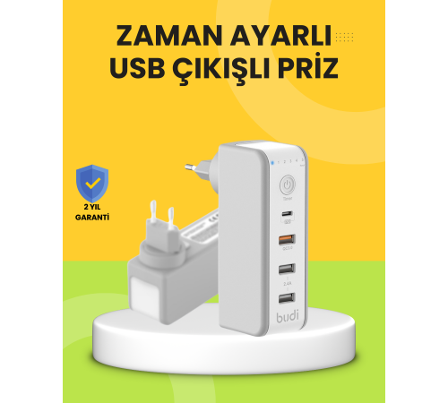 Hızlı Şarj Destekli Zaman Ayarlı USB Şarj Adaptörü