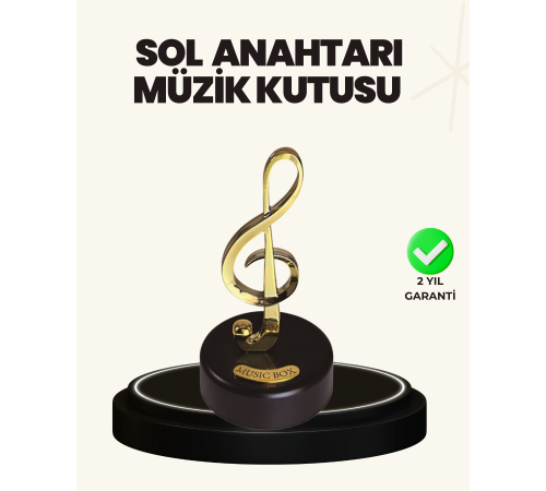 Dönen Sol Anahtarı Figürlü Müzik Kutusu Şık Hediyelik Dekor