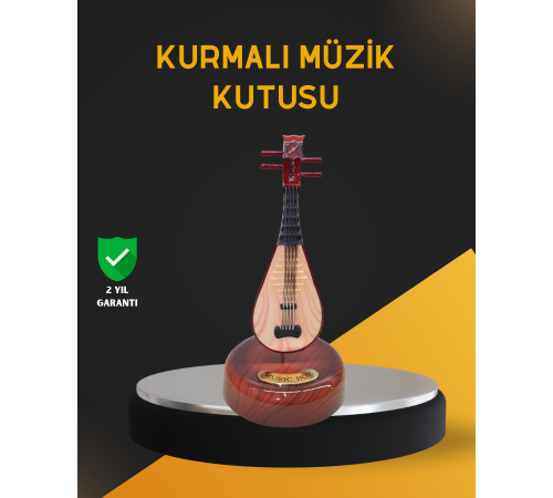 Klasik Ud Figürlü Melodili Müzik Kutusu Şık Hediyelik