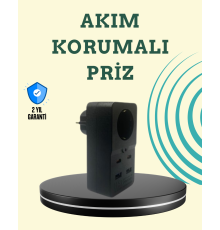 Isıya Dayanıklı PC Gövdeli Akım Korumalı Priz 4 USB