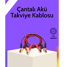 Akü Takviye Kablosu 1200A İzoleli Büyük Maşalı 2m Dayanıklı