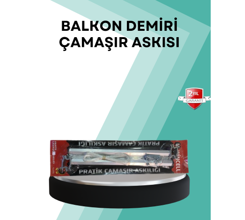 Kare Küpeşte Uyumlu Balkon Çamaşır Askısı 25x60 cm Beyaz Pratik