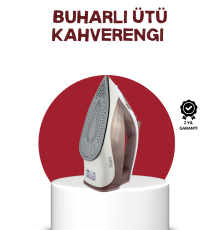 Seramik Tabanlı Buharlı Ütü 2200W Dikey Ütüleme 300ml Kahverengi