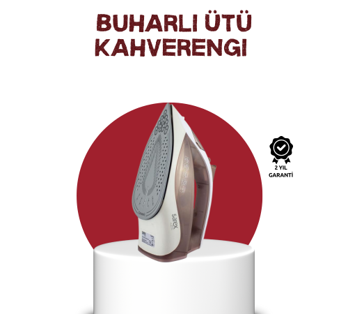 Seramik Tabanlı Buharlı Ütü 2200W Dikey Ütüleme 300ml Kahverengi