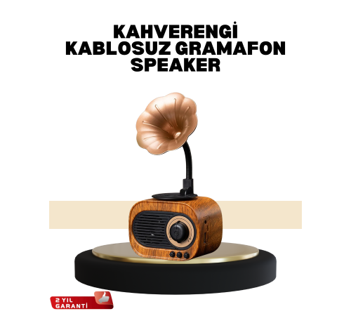 Mini Nostaljik Bluetooth Hoparlör FM Radyo 8 Saat Batarya