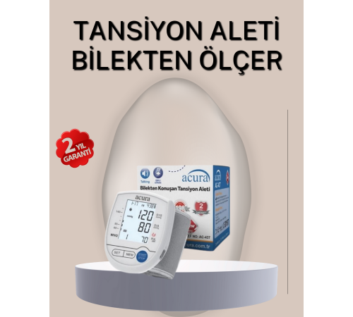 Bilekten Ölçer Tansiyon Aleti Şarjlı-Pilli Hafızalı Pratik Kullanım