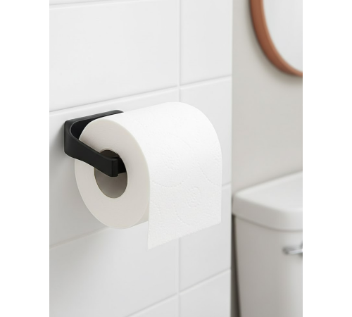 Modern Siyah Tuvalet Kağıtlığı Duvar Tipi Minimal Tasarım Peçetelik
