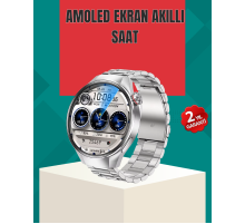 Metal Gövdeli AMOLED Akıllı Saat – Kan Oksijen, Nabız ve Arama Fonksiyonlu