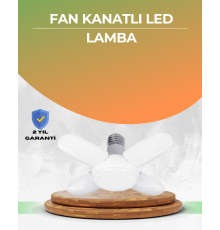 Tasarruflu Pervane LED Ampül 4 Kollu 60 Watt Geniş Alan Aydınlatma