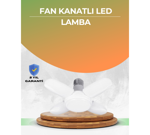 Tasarruflu Pervane LED Ampül 4 Kollu 60 Watt Geniş Alan Aydınlatma