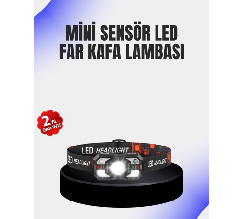 Kamp ve Yürüyüş İçin Sensörlü LED Kafa Feneri Ayarlanabilir