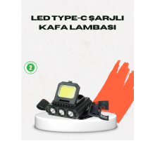 USB Şarjlı Kafa Feneri 800 Lumen Ayarlanabilir COB ve XPE LED