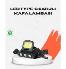 USB Şarjlı Kafa Feneri 800 Lumen Ayarlanabilir COB ve XPE LED